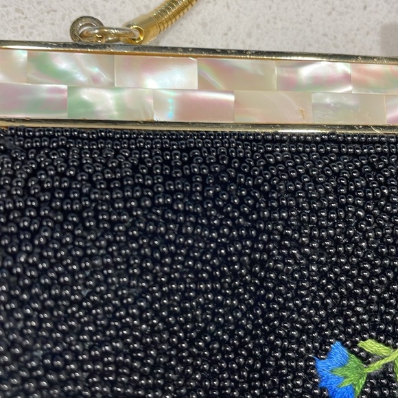 Vintage Glass Beaded/Embroidered Handbag - Picture 12 of 14